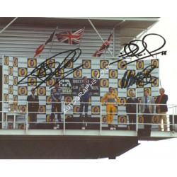 Mansell, Patrese, Brundle genuine original authentic signed autograph photo. COA UACC