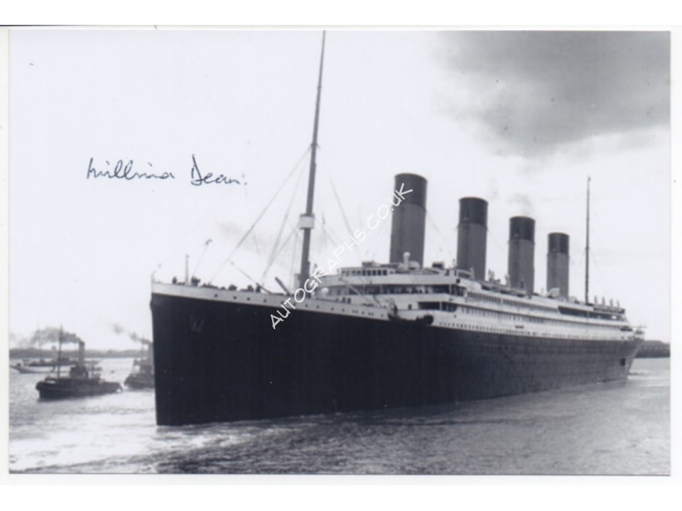 RMS Titanic Millvina Dean authentic genuine signed image 16. COA UACC