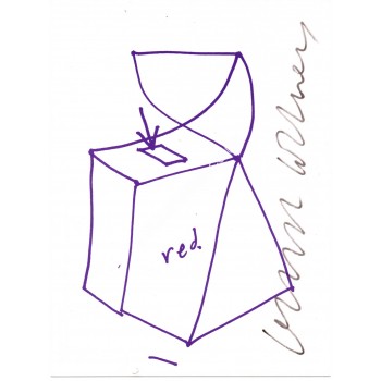 David Hockney Cubist Postbox authentic genuine signed postcard. COA UACC