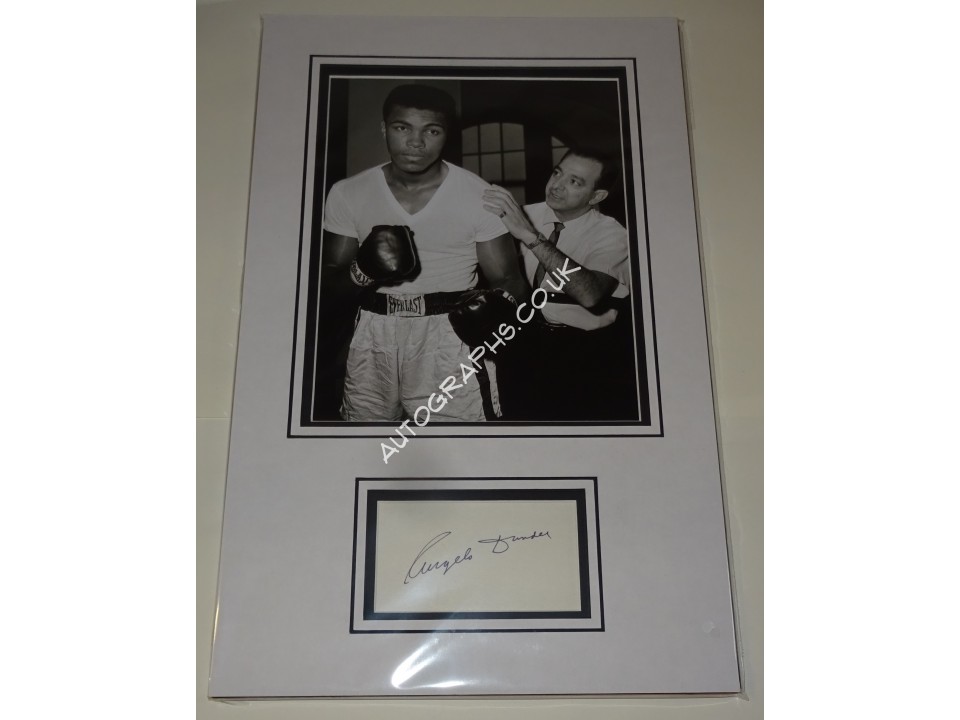 Angelo Dundee genuine authentic autograph signature photo display. COA UACC