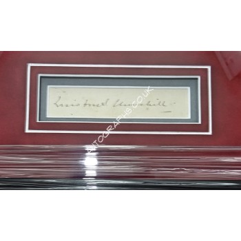 Winston Churchill authentic signed genuine autograph signature photo display. COA UACC Winston Churchill authentic signed genuine autograph signature photo display. COA UACC