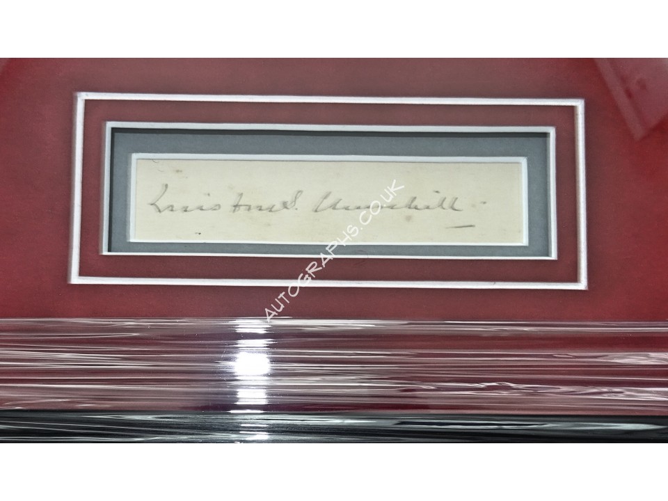Winston Churchill authentic signed genuine autograph signature photo display. COA UACC