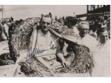Herman Lang Mercedes signed authentic genuine signature photo. COA UACC