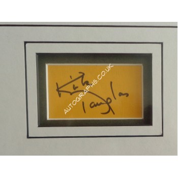 Kirk Douglas signed authentic genuine signature autograph display. COA UACC Kirk Douglas signed authentic genuine signature autograph display. COA UACC