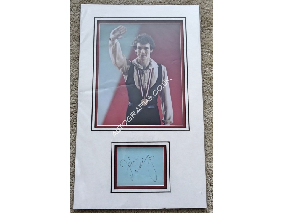 John Curry Ice Dancing Olympics signed authentic genuine signature autograph display. COA UACC