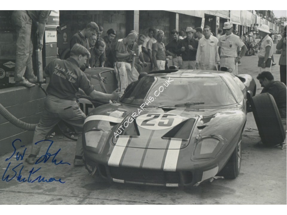 Sir John Whitmore Ford GT40 genuine authentic signed photo. COA UACC