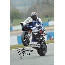 Marco Melandri MotoGP Yamaha signed genuine signature photo. COA UACC