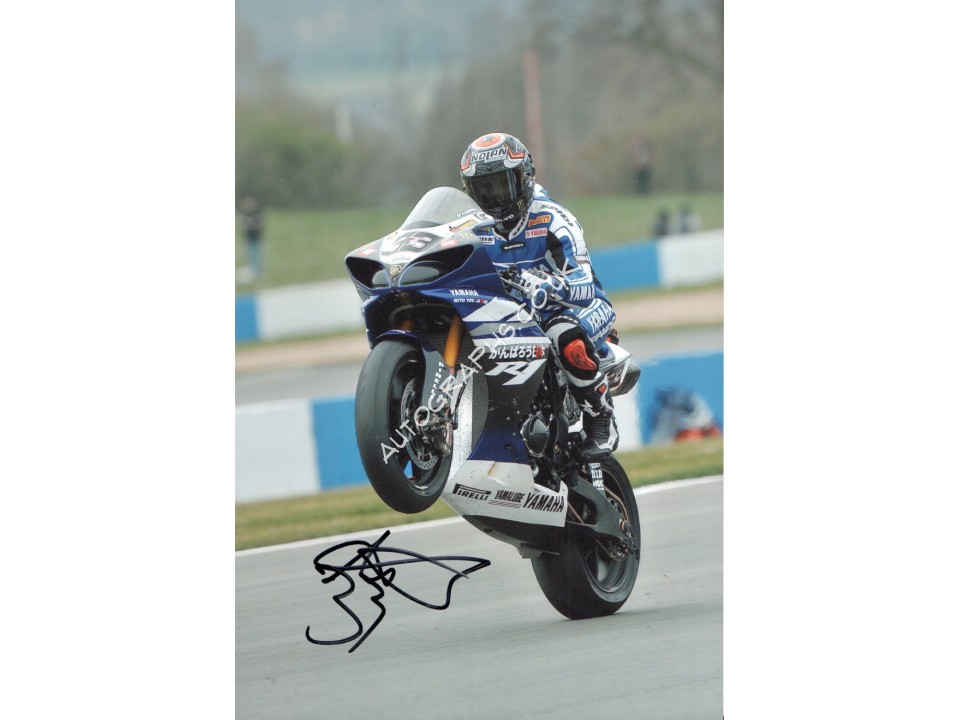 Marco Melandri MotoGP Yamaha signed genuine signature photo. COA UACC