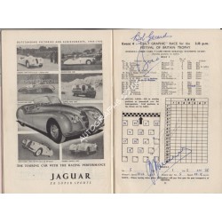 Guiseppe Farina Prince Bira genuine authentic original signed programe. COA UACC