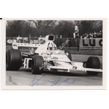 Denny Hulme McLaren M23  F1 genuine authentic original signed photo. COA UACC