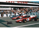 Jackie Stewart Jackie Ickx F1 signed genuine signature authentic photo. COA UACC