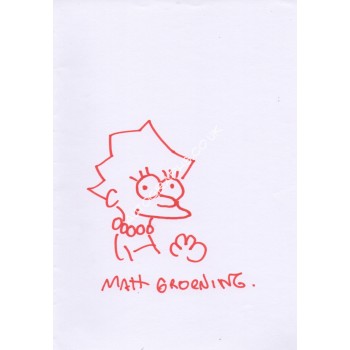Matt Groening The Simpsons authentic genuine signed sketch. COA UACC