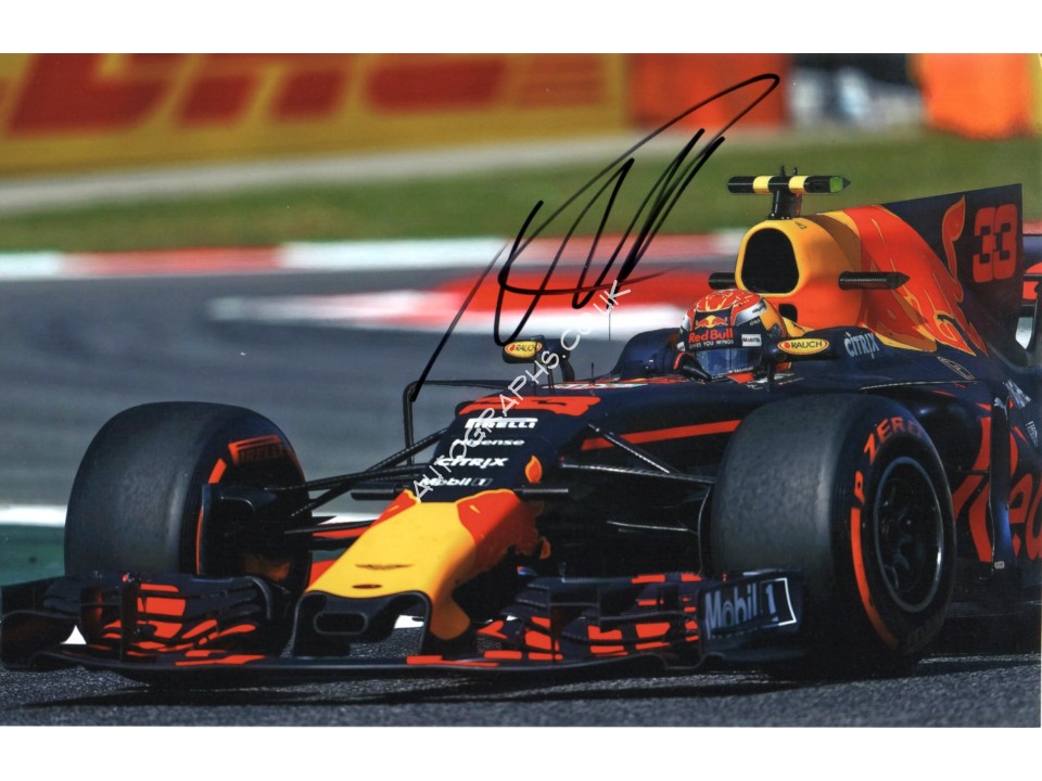 Max Verstappen Red Bull F1 signed genuine signature authentic photo. COA UACC