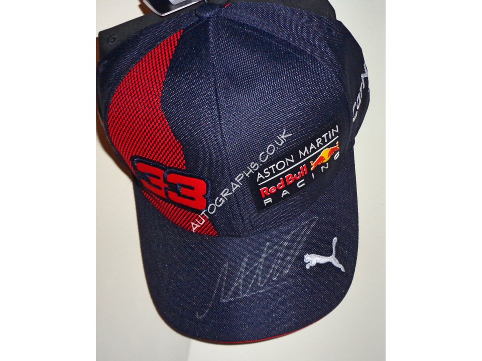 Max Verstappen F1 Red Bull signed genuine signature authentic cap. COA UACC