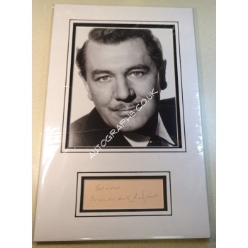 Michael Redgrave signed genuine signature autograph display. COA UACC