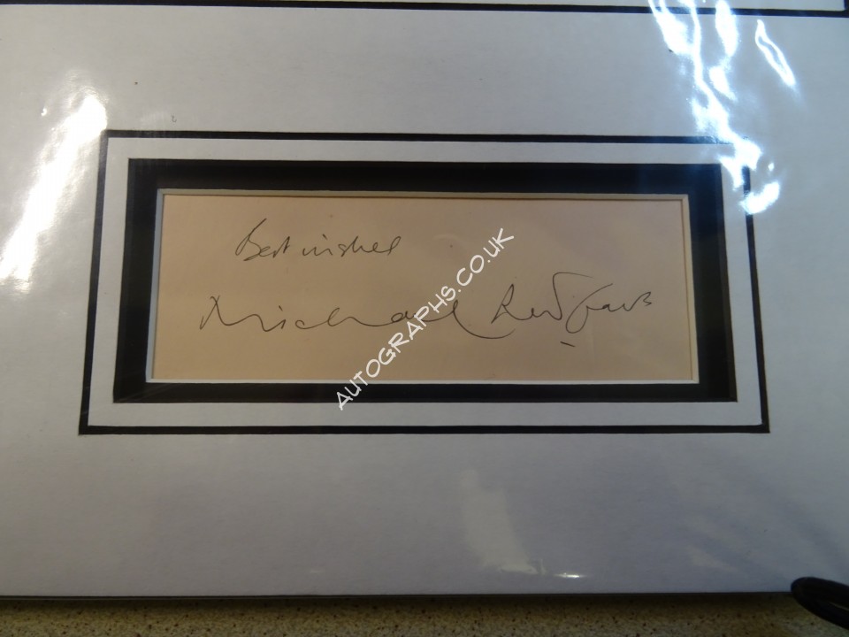 Michael Redgrave signed genuine signature autograph display. COA UACC