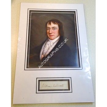 William Wordsworth genuine authentic signed photo display. COA UACC