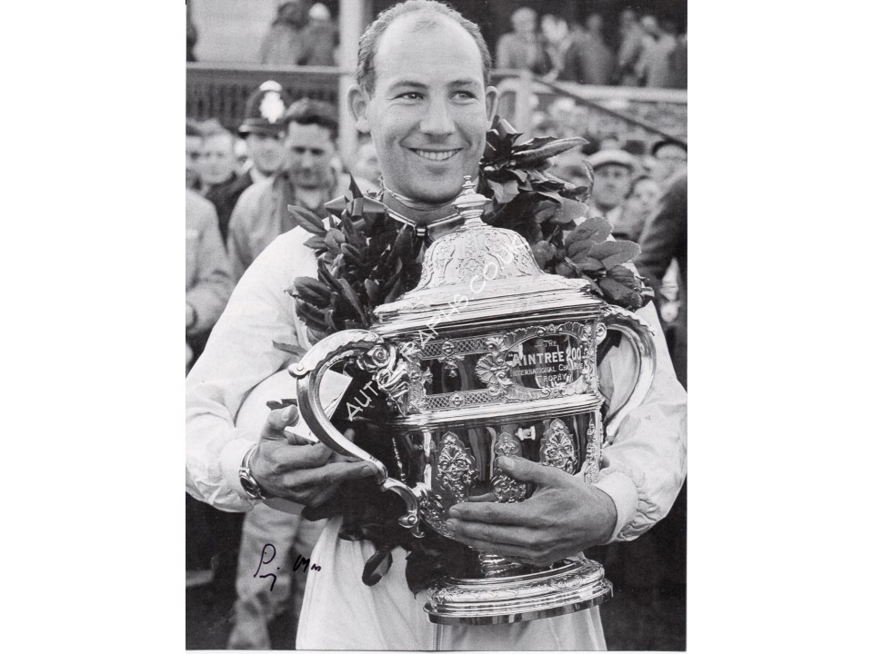 Stirling Moss authentic signed genuine signature image. COA UACC