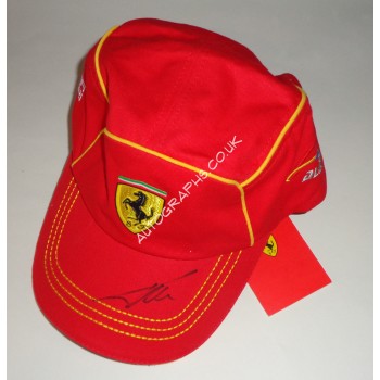 Fernando Alonso Ferrari F1 signed genuine signature autograph cap. COA UACC