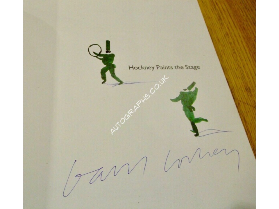 David Hockney Pictures signed genuine autograph book. COA UACC