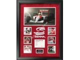 Ayrton Senna F1 McLaren signed genuine signature autograph display. COA UACC