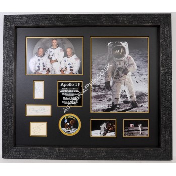 Apollo 11 Neil Armstrong Aldrin Collins genuine authentic autograph signed display. COA UACC