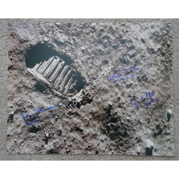 Apollo 12  15 16 First footprint authentic signed Genuine signature photo. COA UACC