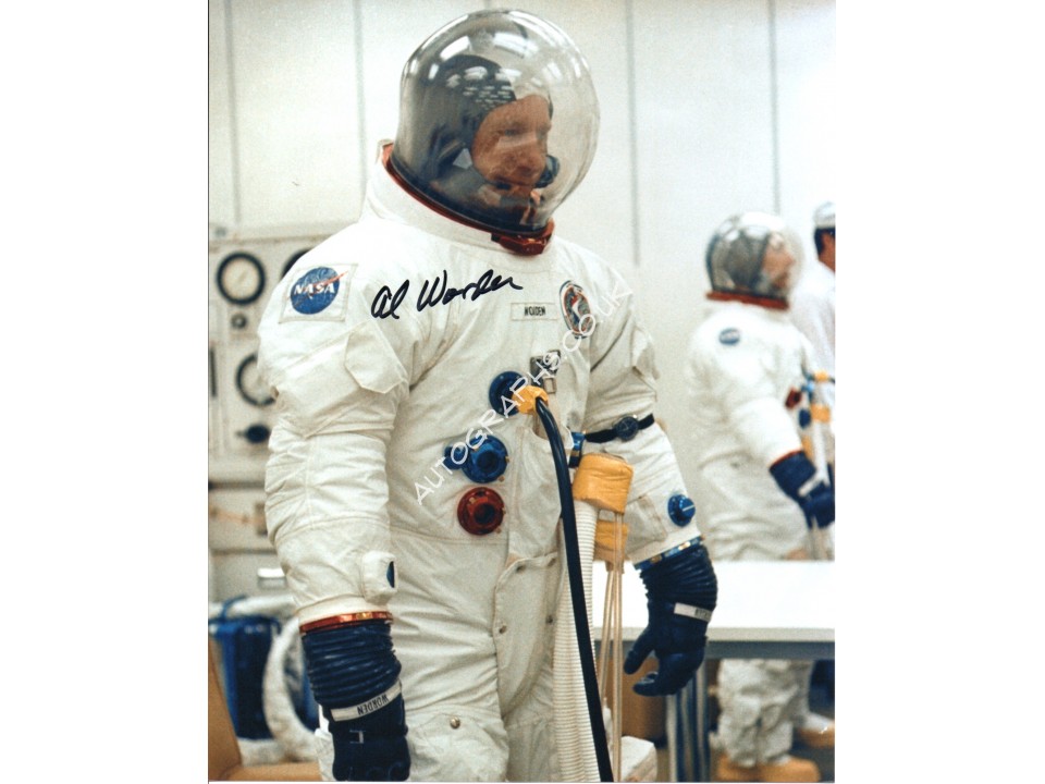 Al Worden Apollo 15 suiting up authentic signed Genuine signature photo. COA UACC Al Worden Apollo 15 suiting up authentic signed Genuine signature photo. COA UACC