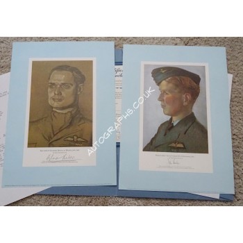Douglas Bader RAF Jubilee edition genuine signed authentic signature prints. COA UACC