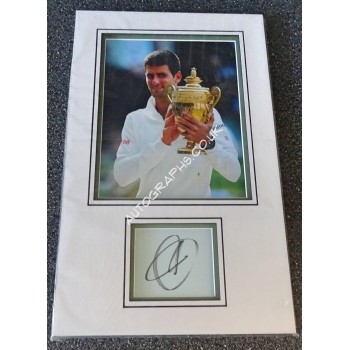 Novak Djokovic tennis signed genuine signature autograph display. COA UACC