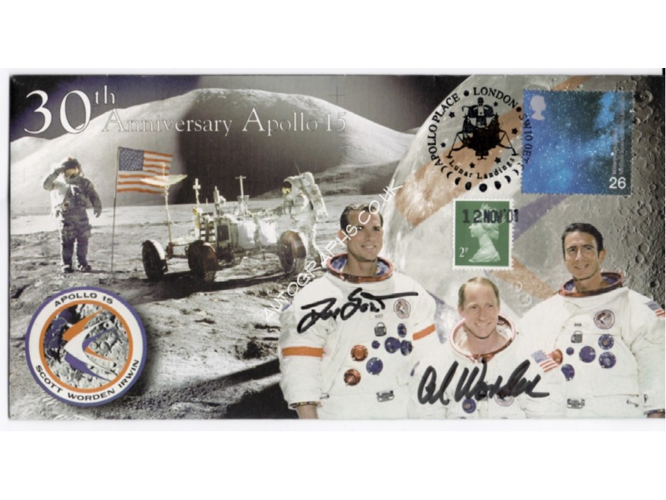 Dave Scott Worden Apollo moonwalker genuine signed authentic FDC. COA UACC