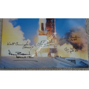 Alan Bean Charlie Duke Cunningham Apollo space authentic autograph signed photo. COA UACC Alan Bean Charlie Duke Cunningham Apollo space authentic autograph signed photo. COA UACC