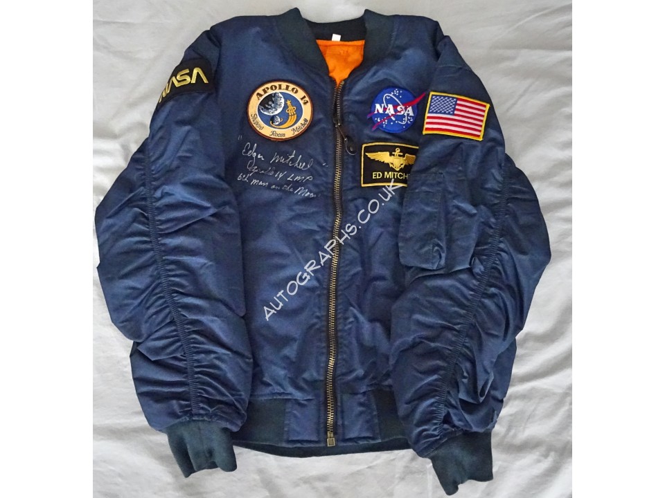 Ed Mitchell Apollo 14 genuine authentic autograph signed jacket. COA UACC Ed Mitchell Apollo 14 genuine authentic autograph signed jacket. COA UACC