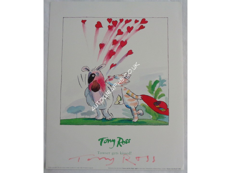 Tony Ross 'Towser' genuine signature autograph art card. COA UACC