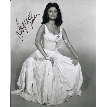 Sophia Loren sexy authentic genuine signed photo. COA UACC