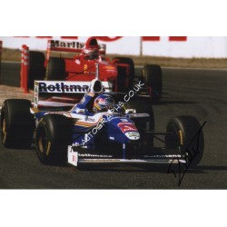 Jacques Villeneuve F1 Indy authentic genuine signed image. COA UACC