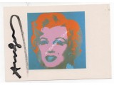 Andy Warhol Marilyn Monroe genuine signed signature postcard. COA UACC Andy Warhol Marilyn Monroe genuine signed signature postcard. COA UACC