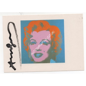 Andy Warhol Marilyn Monroe genuine signed signature postcard. COA UACC