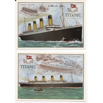 RMS Titanic authentic signed autograph postcards Survivor Millvina Dean. COA UACC