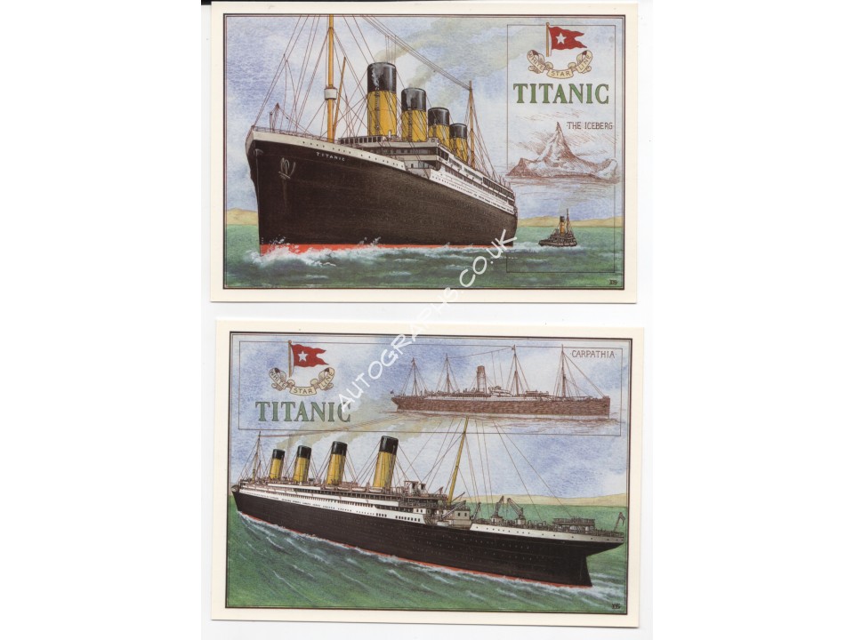 RMS Titanic authentic signed autograph postcards Survivor Millvina Dean. COA UACC