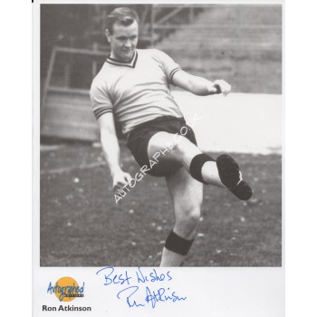 Ron Atkinson Man United football authentic genuine signed autograph photo. COA UACC