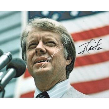 Jimmy Carter US President authentic genuine signed autograph photo. COA UACC
