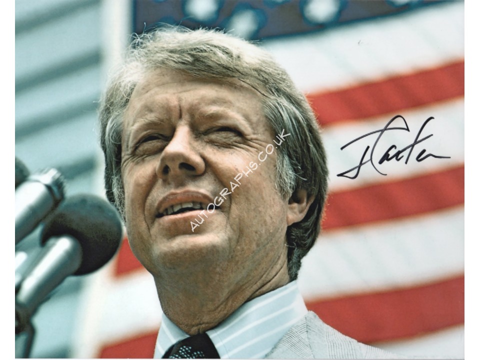 Jimmy Carter US President authentic genuine signed autograph photo. COA UACC