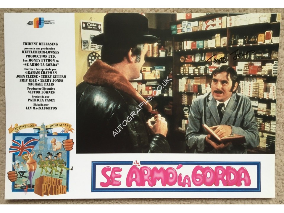 Terry Jones  Monty Python  Signed  And Now For Something Completely Different   Lobby Card 2. COA UACC