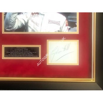 Graham Hill F1 Lotus authentic signed genuine signature photo display. COA UACC Graham Hill F1 Lotus authentic signed genuine signature photo display. COA UACC