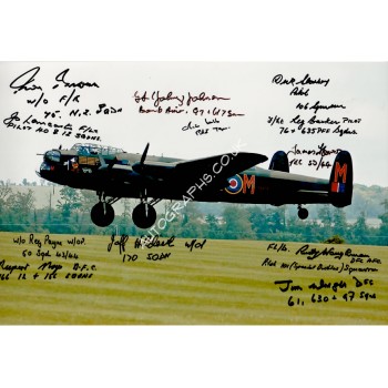 ww2 Lancaster multi veteran 617sqn etc signed signed autograph photo. COA UACC