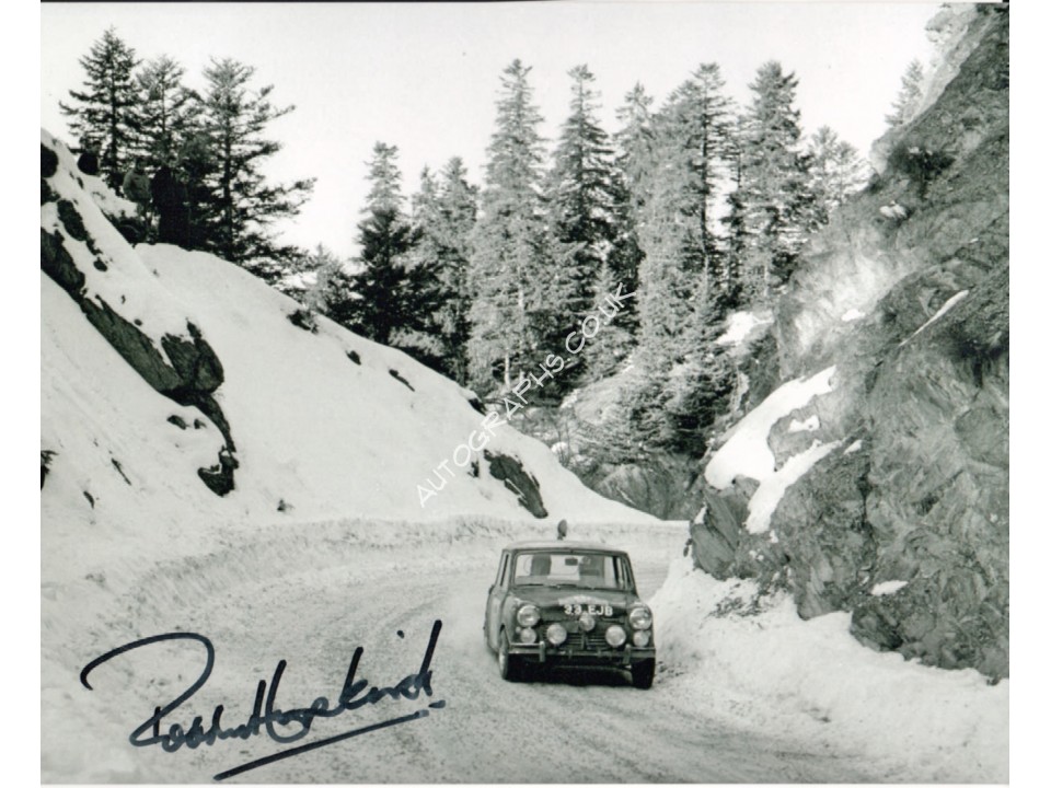 Paddy Hopkirk Mini authentic genuine signed autograph photo. COA UACC Paddy Hopkirk Mini authentic genuine signed autograph photo. COA UACC