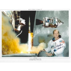 Al Worden Signed Apollo 15  8x10 Photo. COA UACC