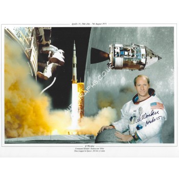 Al Worden Signed Apollo 15  8x10 Photo. COA UACC