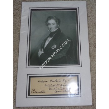Lord Palmerston Prime Minister genuine authentic signed display. COA UACC